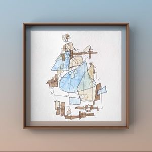 Original abstract water color painting wall art